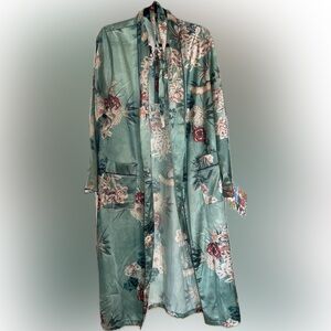 Floral Kimono Robe in Green